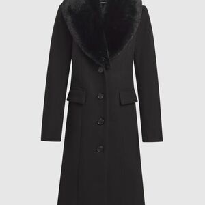 Melanie Lyne Black Wool Blend Stretch Dress Coat Size 14. Brand new with tags.